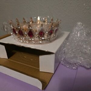 Source Unknown Gold and Red Kids Tiara